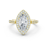 Gold Ring DDLR-349, Marquise center stone, Yellow Gold