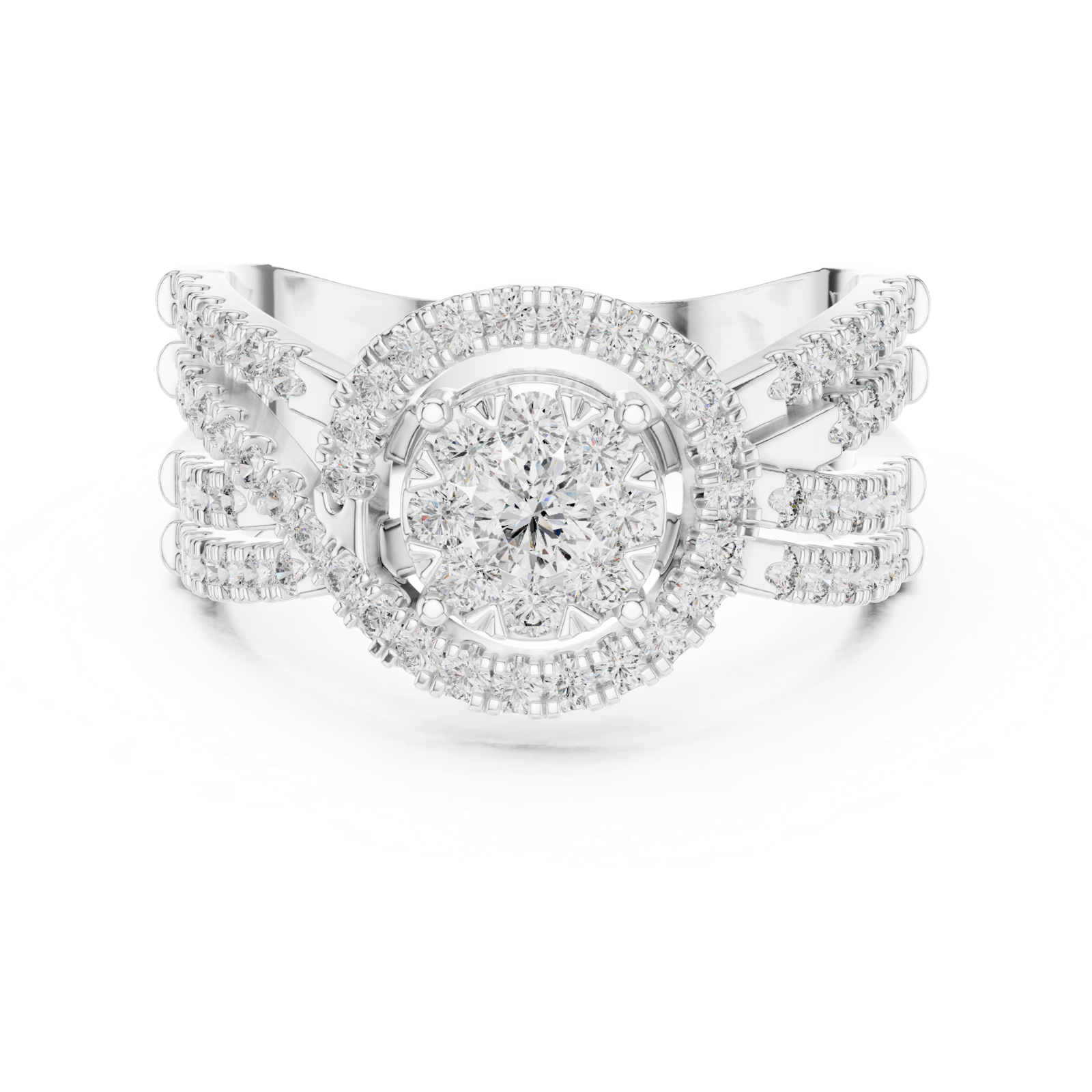 Gold Ring 19-120008L, White Gold, view 4