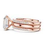 Gold Ring DDLR-302, Radiant center stone, Rose Gold, view 3