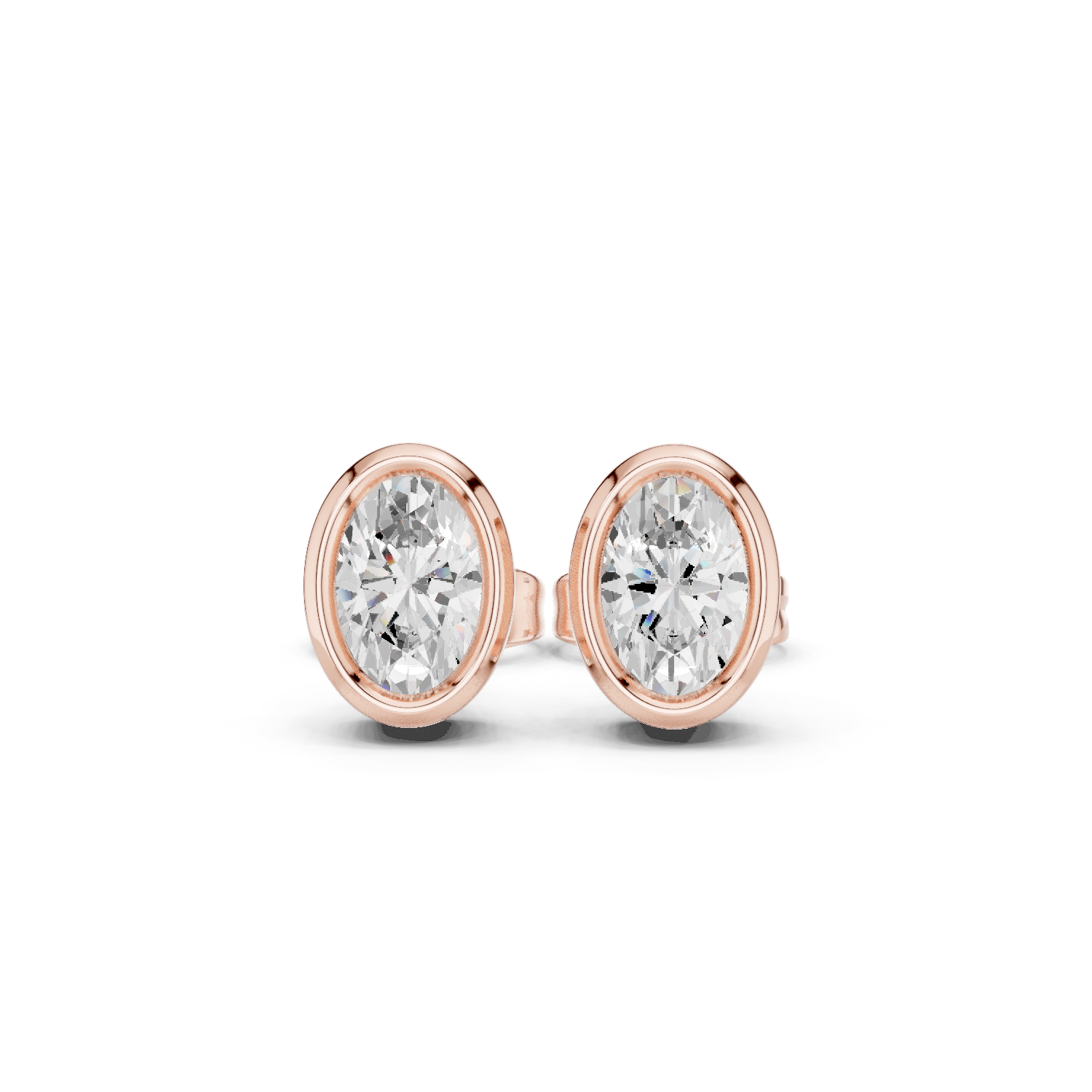 Gold Jewelry DDER-001, Oval center stone, Rose Gold
