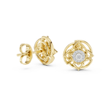 Gold Earrings 12-10015@E, Yellow Gold, view 1