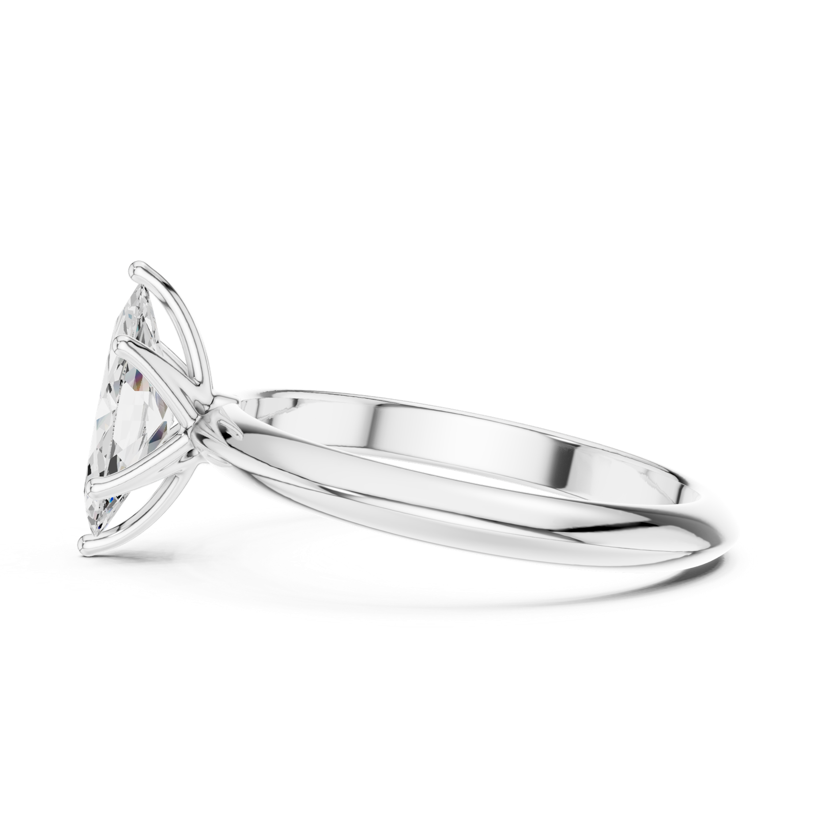 Gold Jewelry L36-6, Marquise center stone, White Gold, view 3