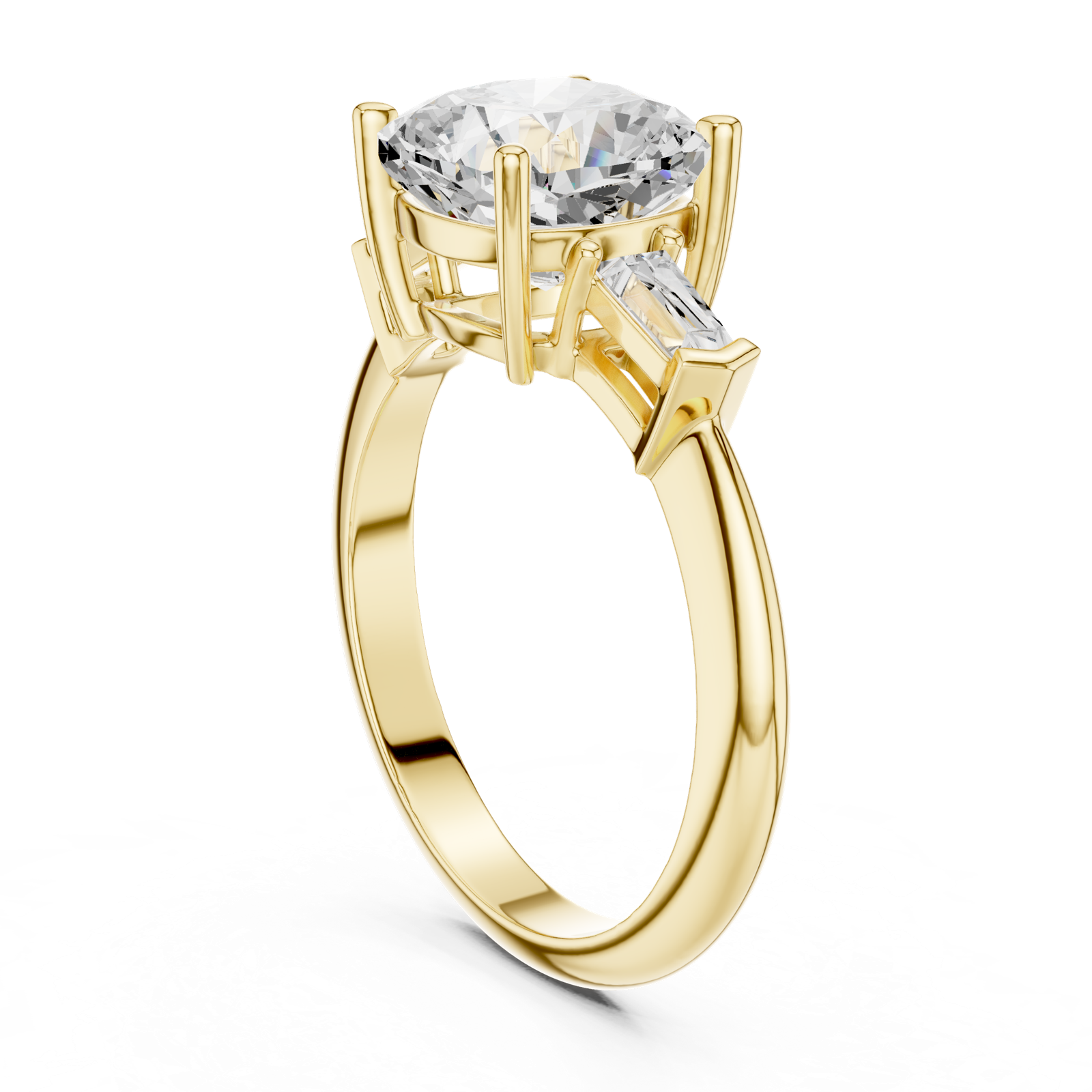 Gold Jewelry, Cushion center stone, Yellow Gold, view 1