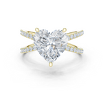 Gold Jewelry, Heart center stone, Yellow Gold