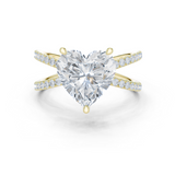Gold Jewelry, Heart center stone, Yellow Gold
