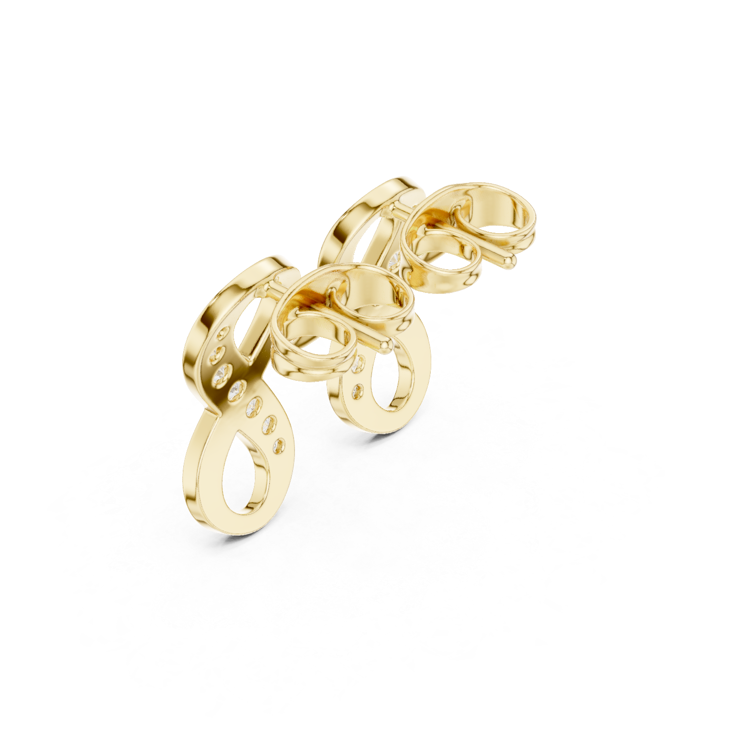 Gold Earrings SBER(51), Yellow Gold, view 2
