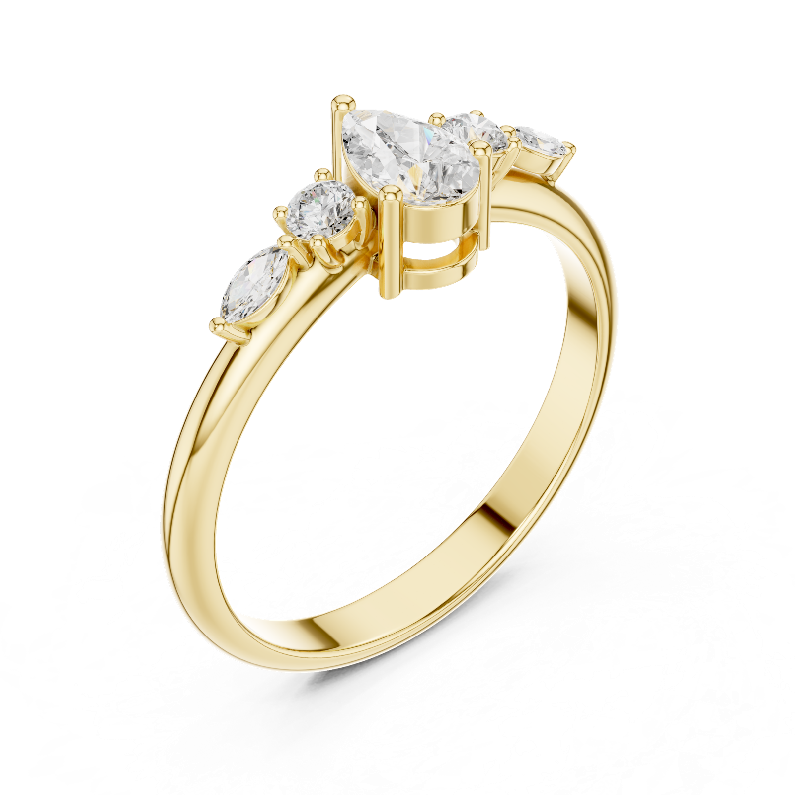 Gold Ring HLR-91, Yellow Gold, view 2