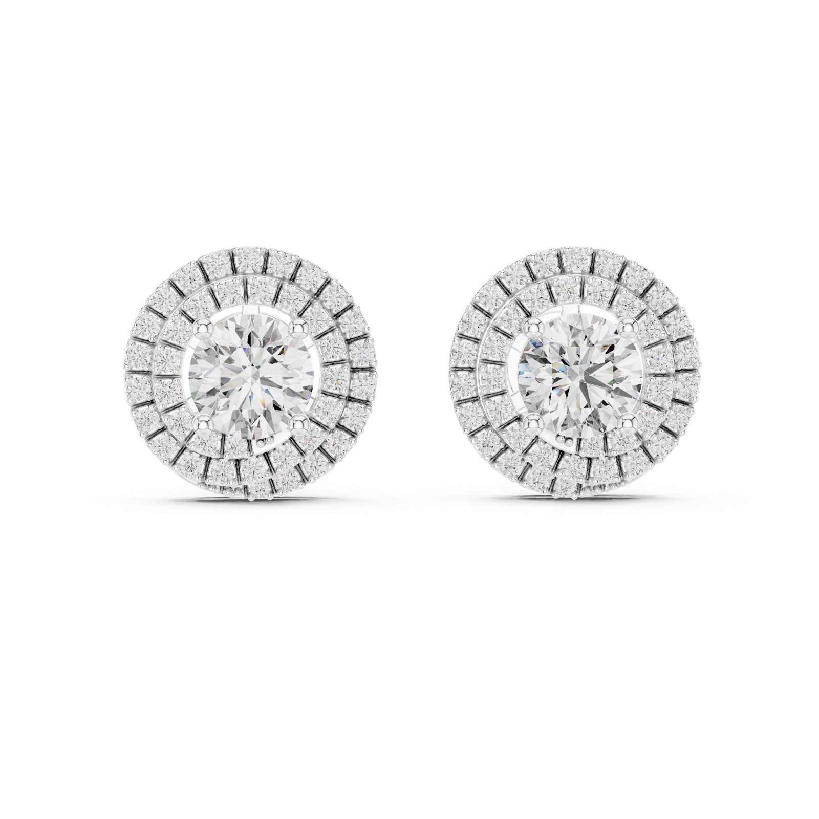 Gold Earrings ER-0017, White Gold, view 4