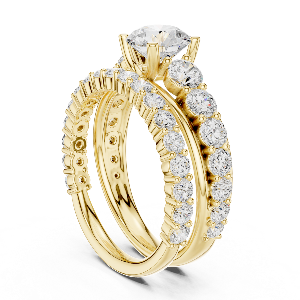 14K Solid Gold Lab Diamond Solitaire Ring, Yellow Gold, view 1