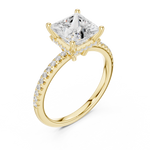Gold Ring DDLR-177, Princess center stone, Yellow Gold, view 2