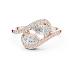 Gold Ring HLR-175, Rose Gold, view 4