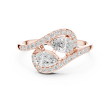 Gold Ring HLR-175, Rose Gold, view 4