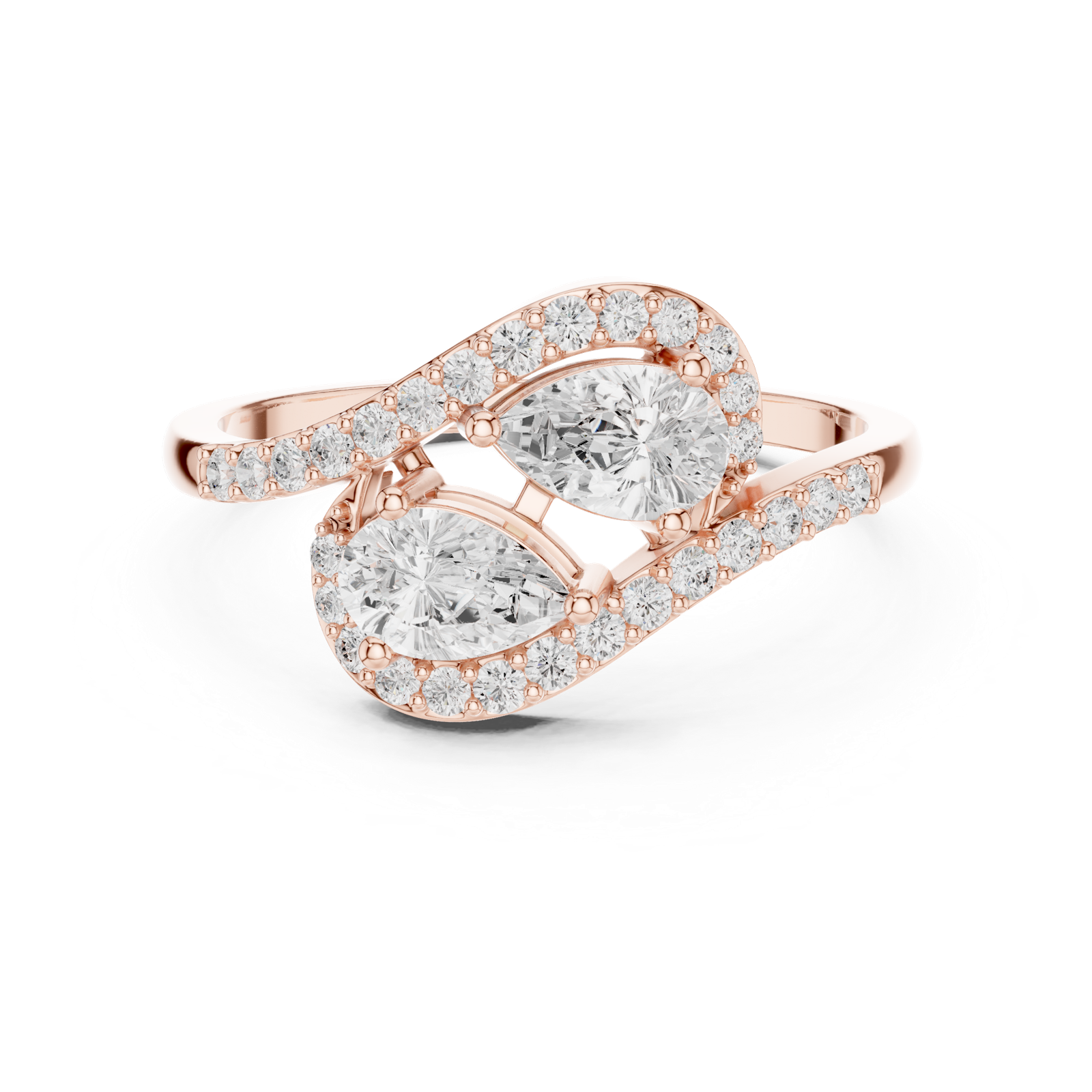 Gold Ring HLR-175, Rose Gold, view 4