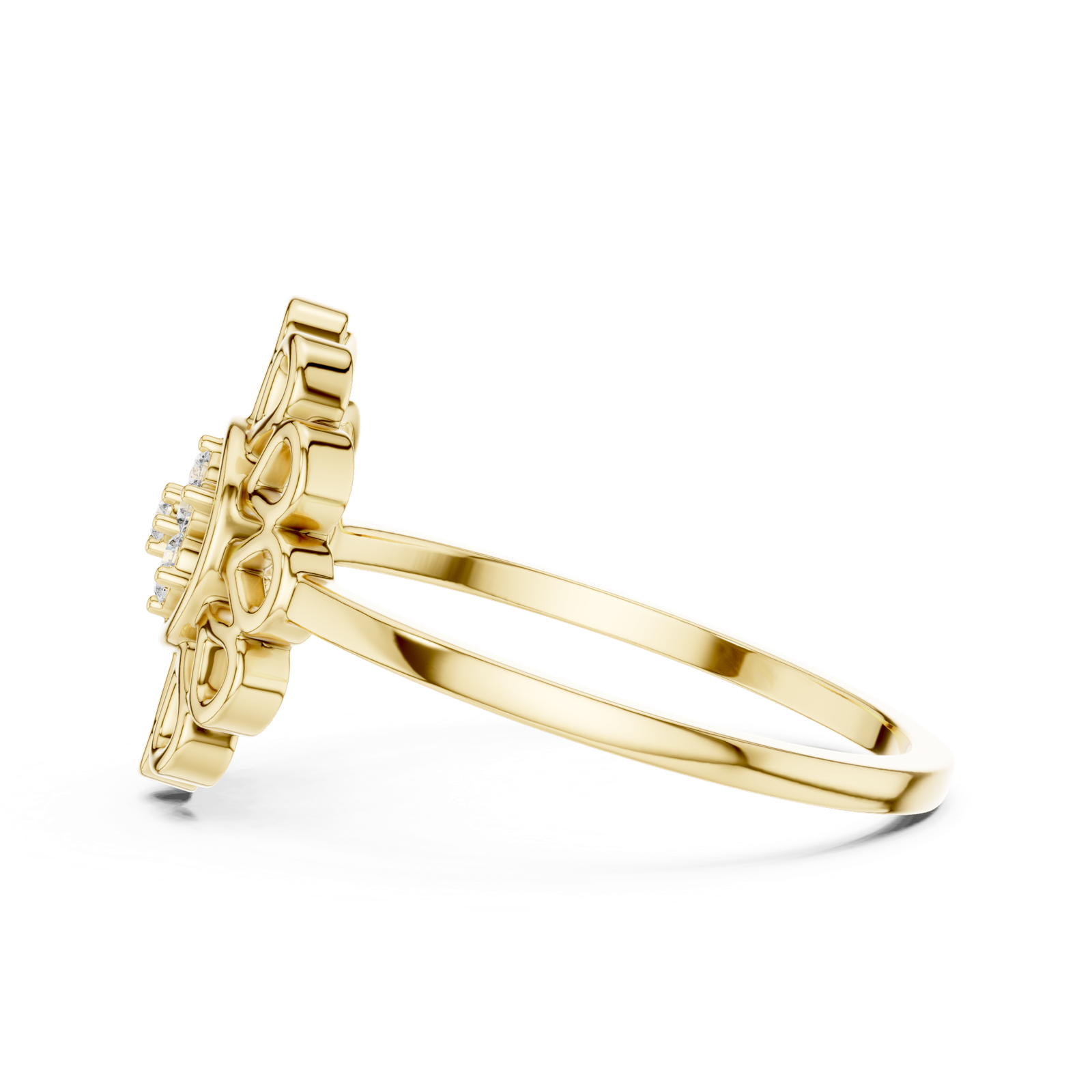 Gold Ring DR-6252, Yellow Gold, view 3