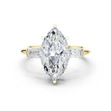 Gold Jewelry L35-67, Marquise center stone, Yellow Gold