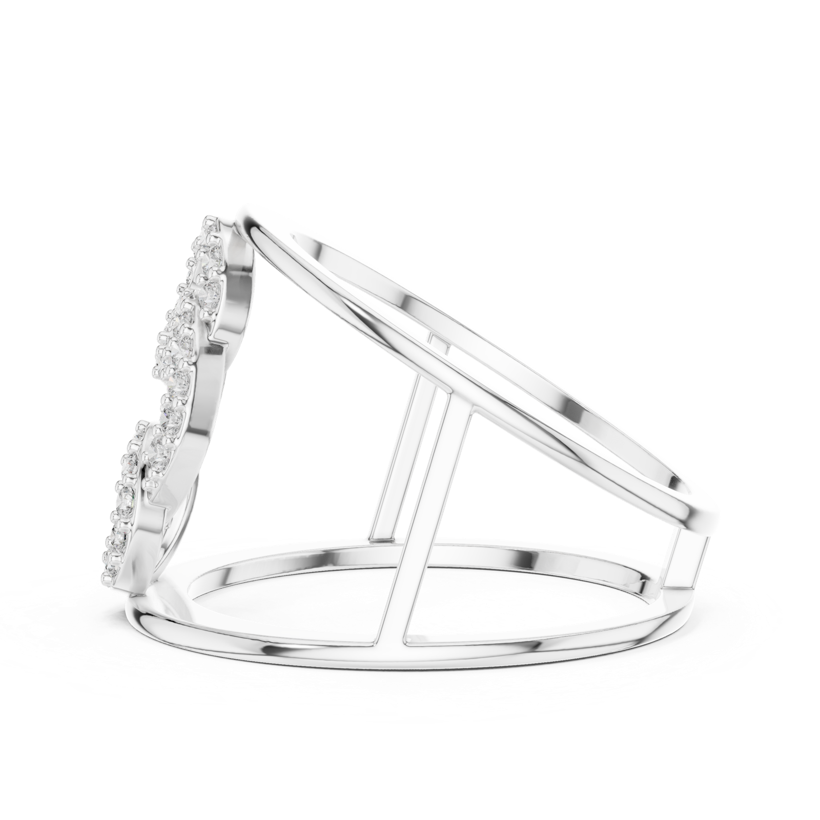Gold Ring LR-01 (85), White Gold, view 3