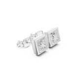 Gold Jewelry DDER-001, Princess center stone, White Gold, view 1