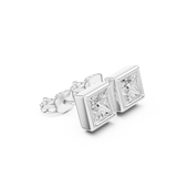 Gold Jewelry DDER-001, Princess center stone, White Gold, view 1