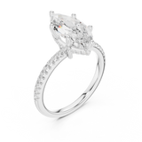 Gold Ring DDLR-177, Marquise center stone, White Gold, view 2