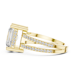 Gold Jewelry L36-13, Radiant center stone, Yellow Gold, view 3
