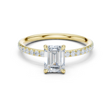 Gold Jewelry, Emerald center stone, Yellow Gold