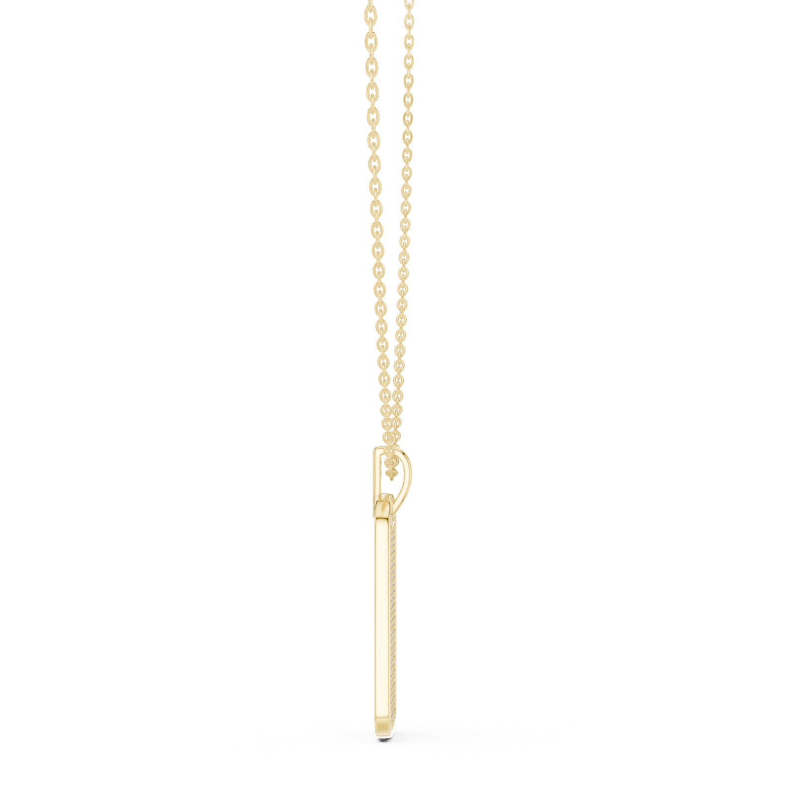 14K Solid Gold Lab Diamond Pendant Necklace, Yellow Gold, view 3