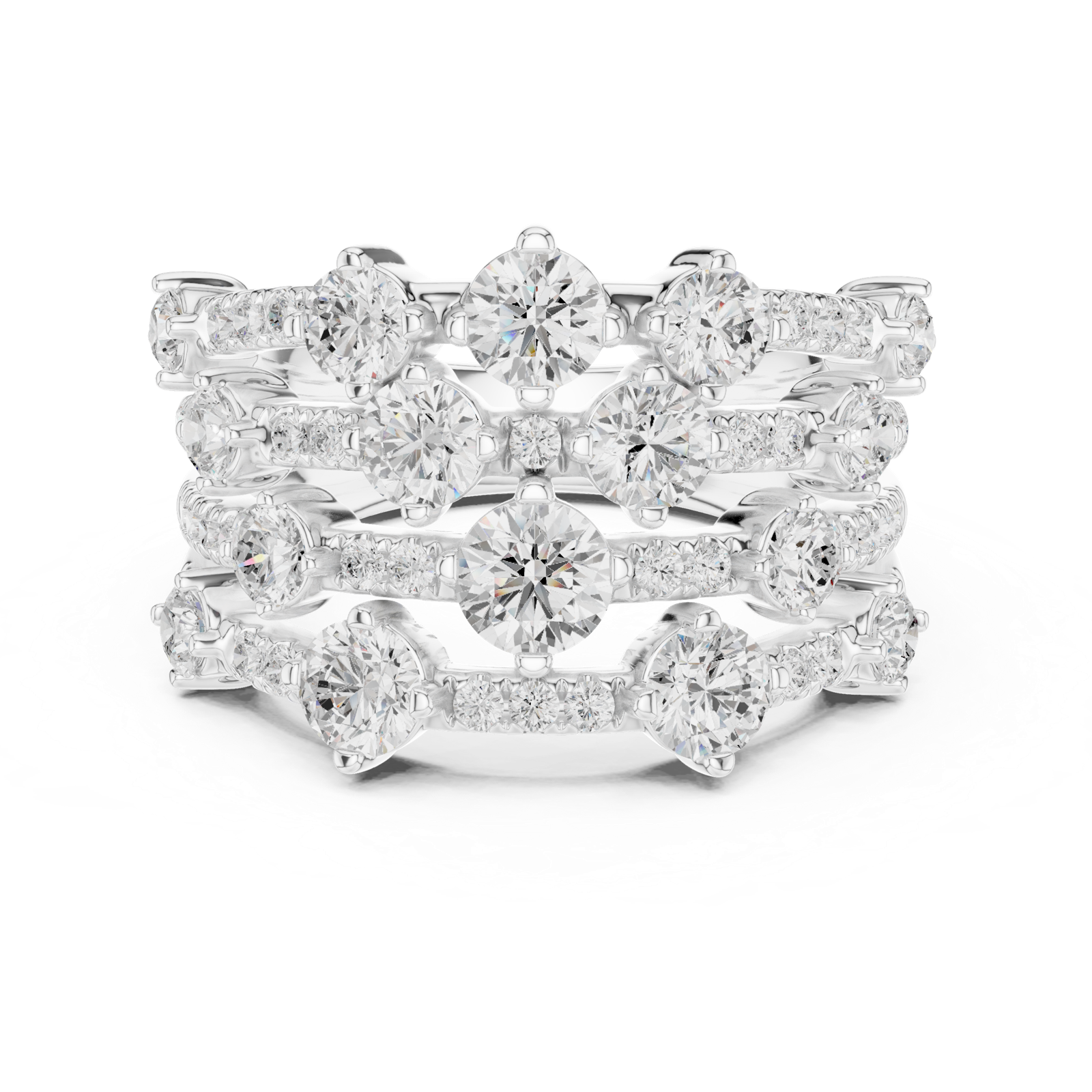 Gold Ring DDLR-866, White Gold, view 4