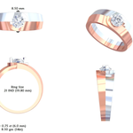 14K Solid Gold Lab Diamond Solitaire Ring, Yellow Gold, view 50
