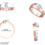 14K Solid Gold Lab Diamond Solitaire Ring, Yellow Gold, view 50