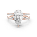 Gold Jewelry L36-13, Pear center stone, Rose Gold