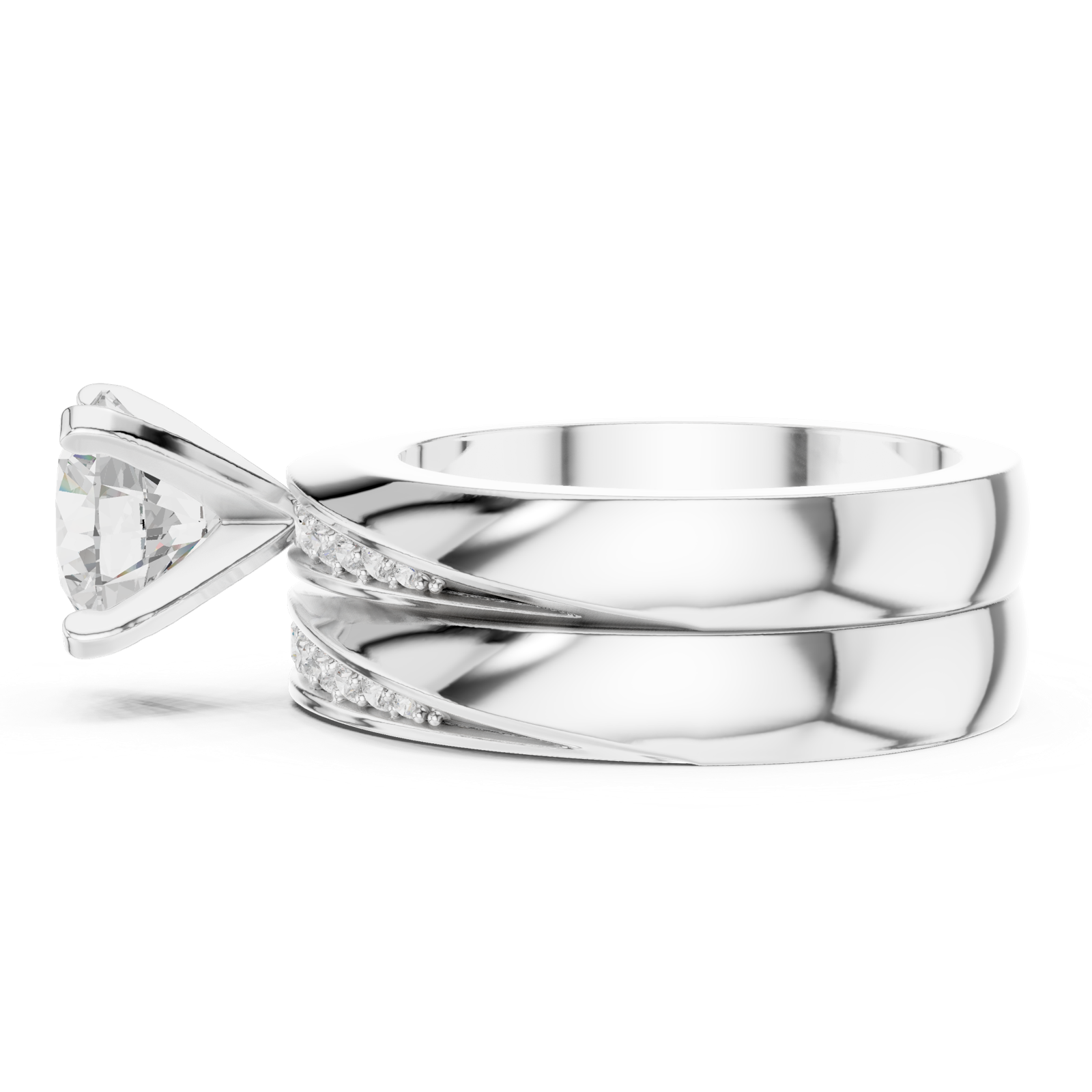 Gold Ring DDLR-291, White Gold, view 3
