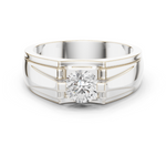 14K Solid Gold Lab Diamond Solitaire Ring, White Gold