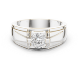 14K Solid Gold Lab Diamond Solitaire Ring, White Gold
