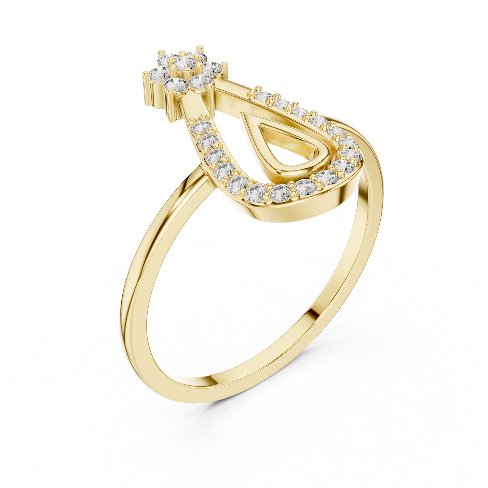 Gold Ring DR-6260, Yellow Gold, view 2