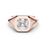 Gold Jewelry L36-4, Asscher center stone, Rose Gold