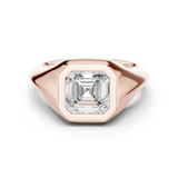 Gold Jewelry L36-4, Asscher center stone, Rose Gold