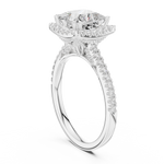 Gold Ring DDLR-255, Princess center stone, White Gold, view 1
