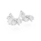 Gold Earrings 9-10078E, White Gold, view 3
