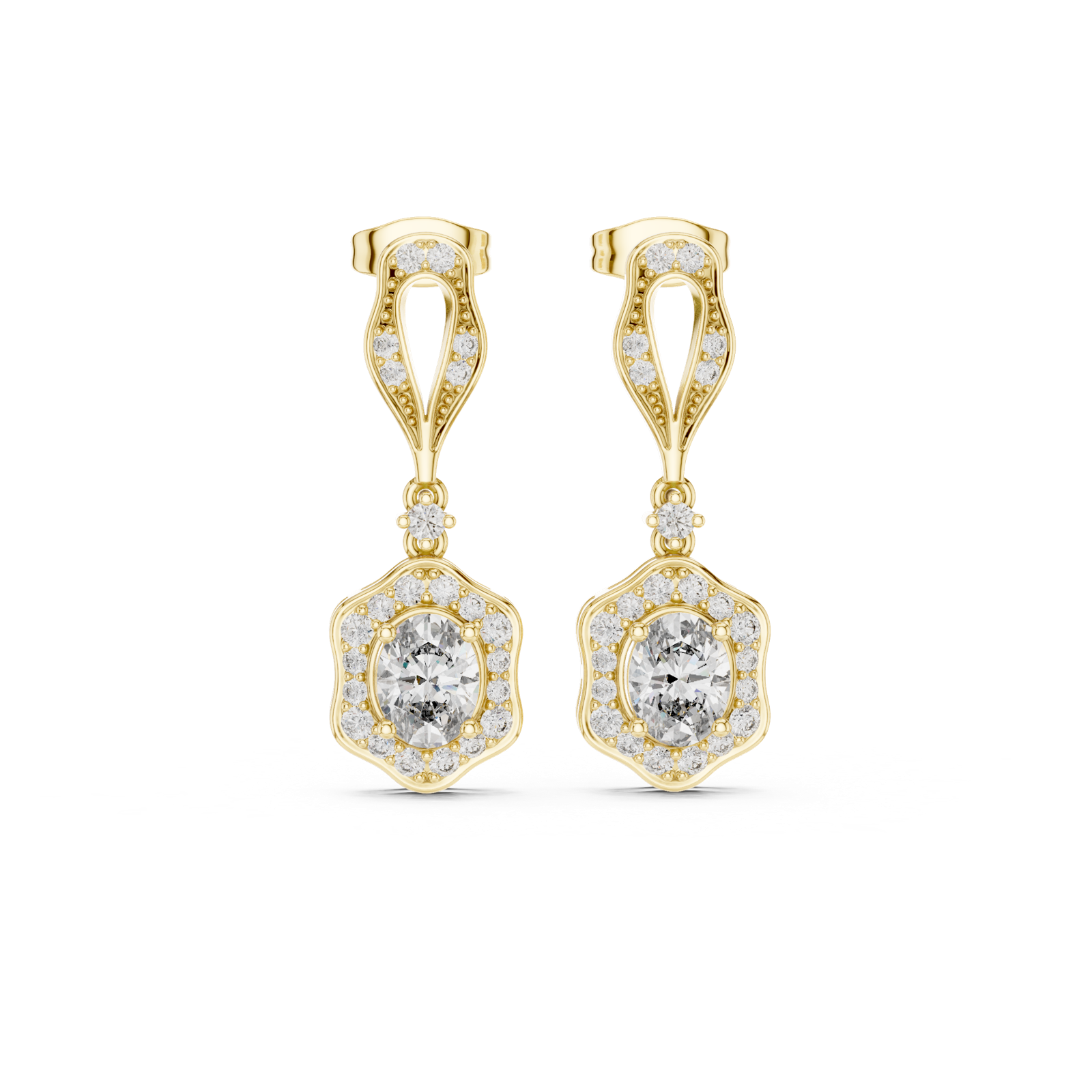 Gold Earrings 3-10013E_185, Yellow Gold