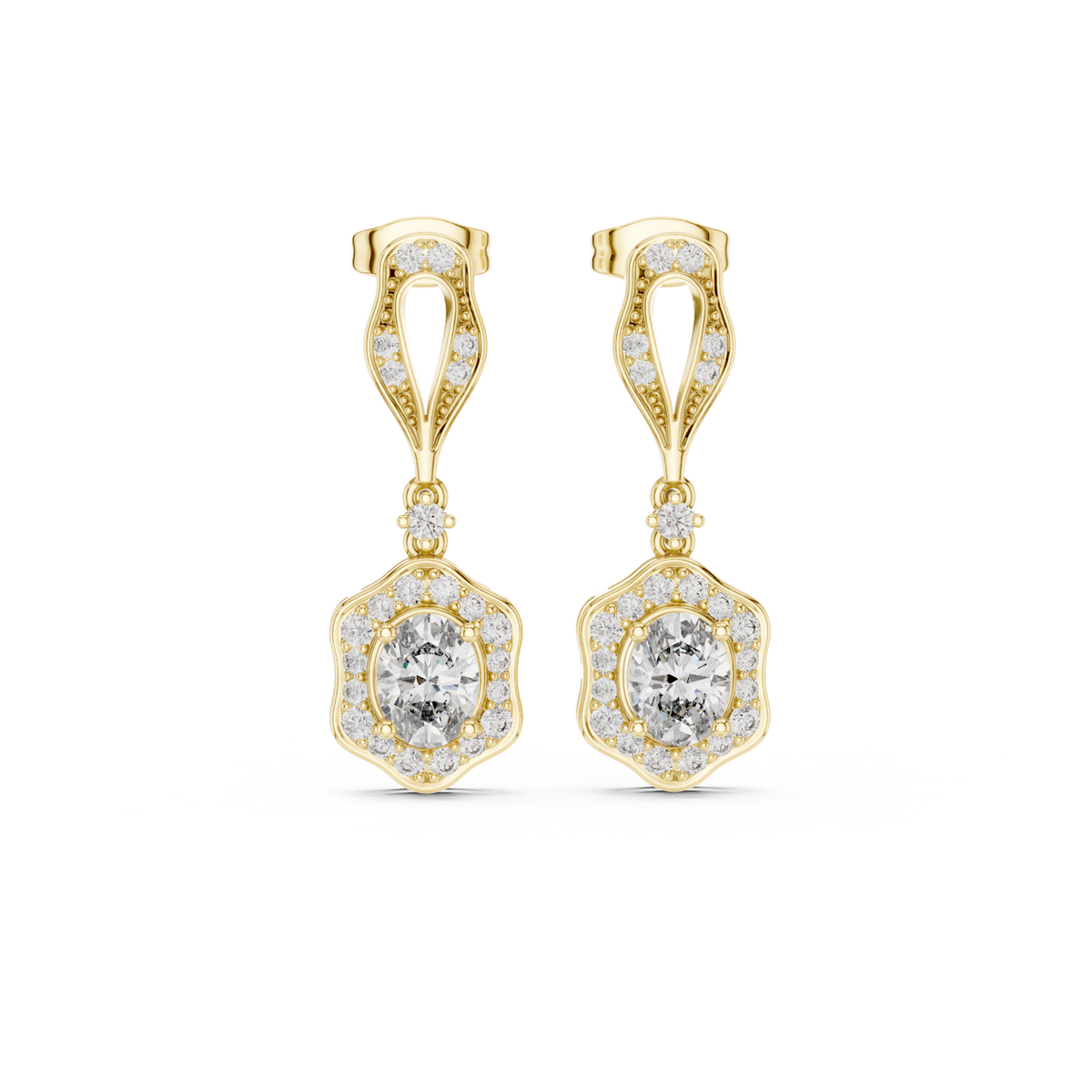 Gold Earrings 3-10013E_185, Yellow Gold