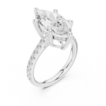 Gold Ring DDLR-250, Marquise center stone, White Gold, view 2