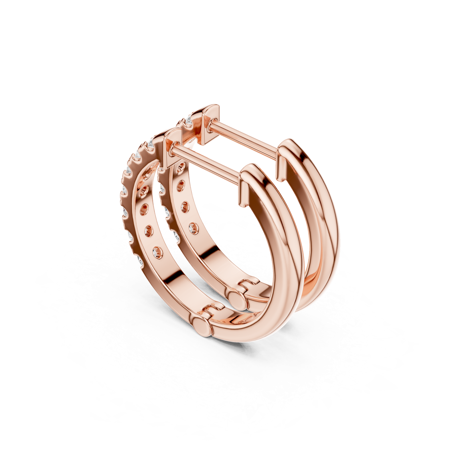 Gold Earrings SBER(24), Rose Gold, view 2