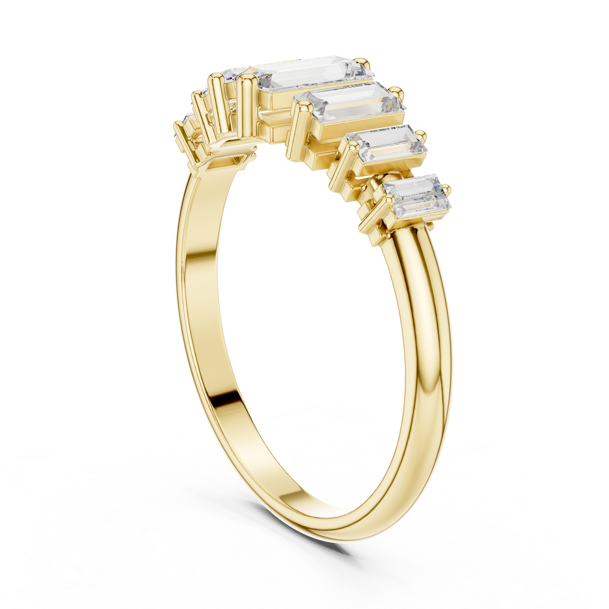14K Solid Gold Lab Diamond Band Ring, Yellow Gold, view 1