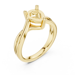 Gold Twisted Band Solitaire Engagement Ring, Pear center stone, Yellow Gold, view 2