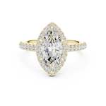 Gold Ring DDLR-118, Marquise center stone, Yellow Gold, view 4