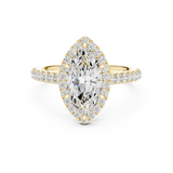 Gold Ring DDLR-118, Marquise center stone, Yellow Gold, view 4