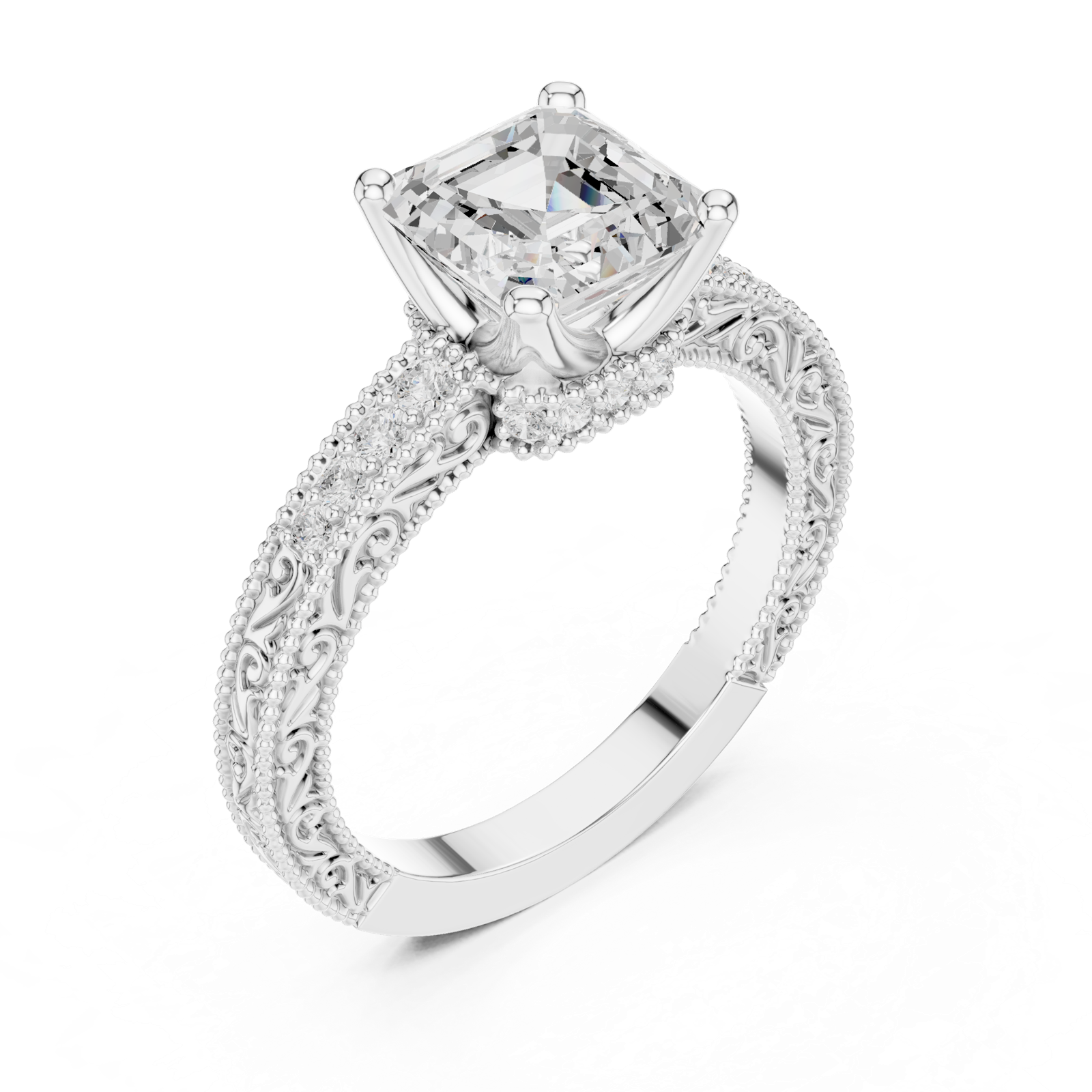 Gold Ring DDLR-976, White Gold, view 2