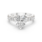Gold Jewelry L35-63, Heart center stone, White Gold