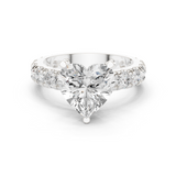 Gold Jewelry L35-63, Heart center stone, White Gold