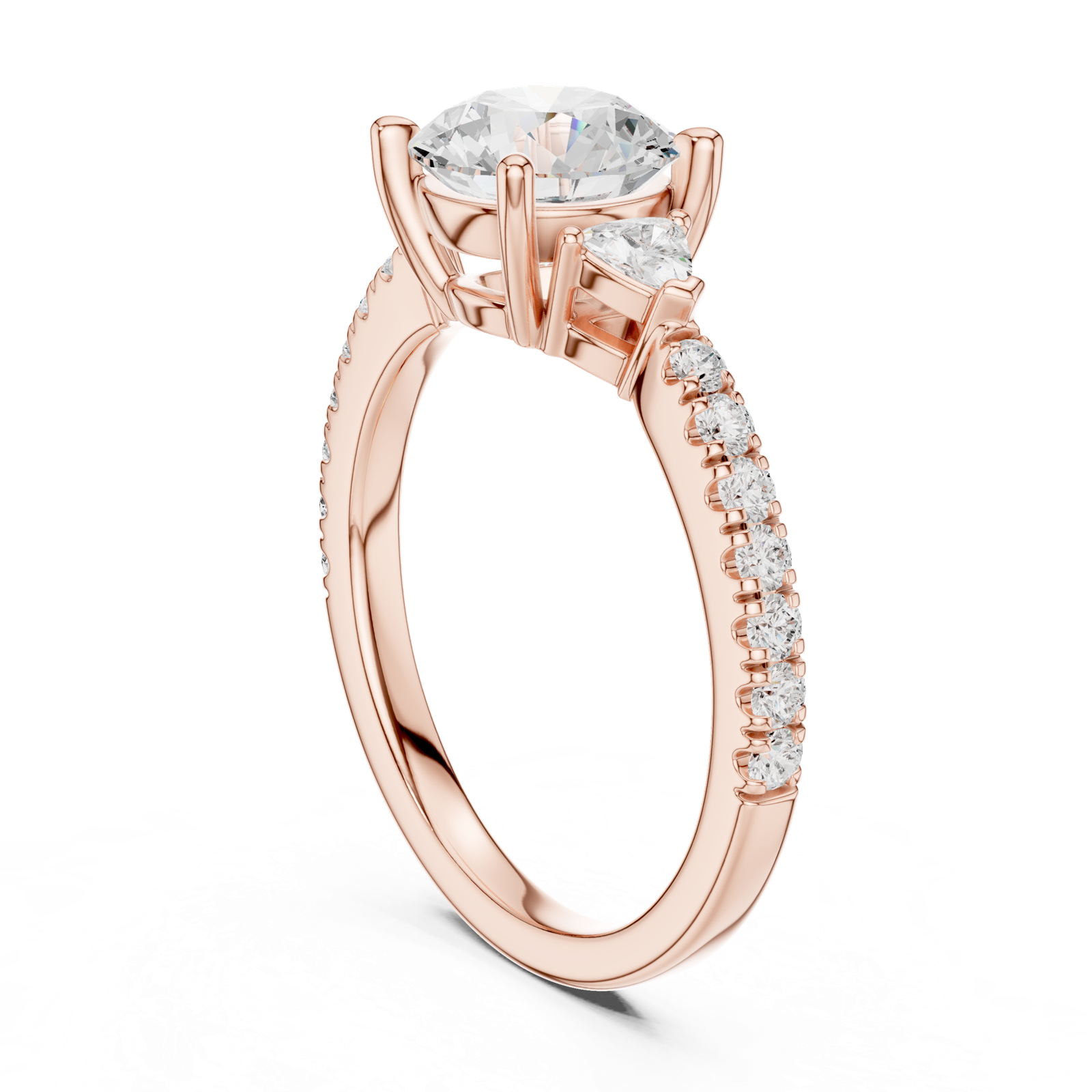 Gold Ring DDLR-863, Rose Gold, view 1